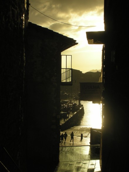 Morning joggers at San Sebastian, Spain
