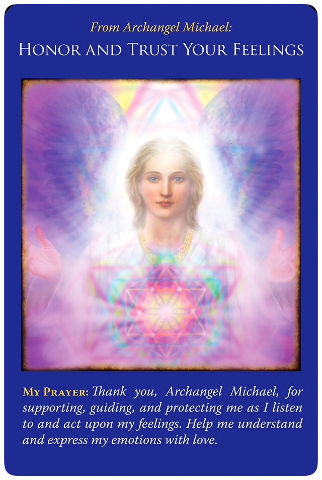 Honor and Trust Your Feelings from the Archangel Michale Oracle Cards