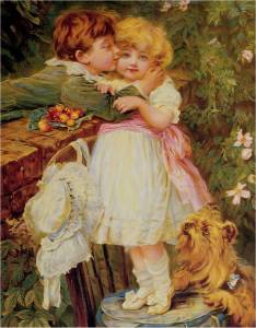 「庭の塀越しに(Over the Garden Wall)」フレドリック・モーガン