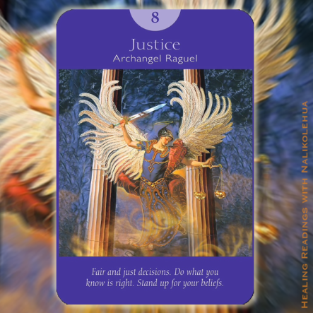 Justice from Archangel Raguel of the Angel Tarot Cards