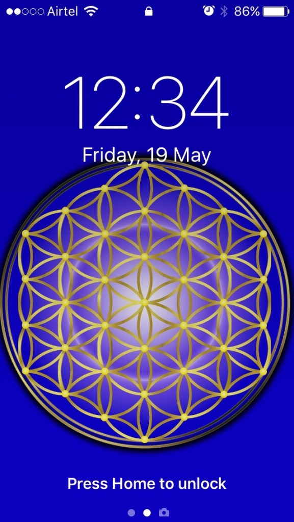 Flower of Life mobile wallpaper with 12:34 Angel number!