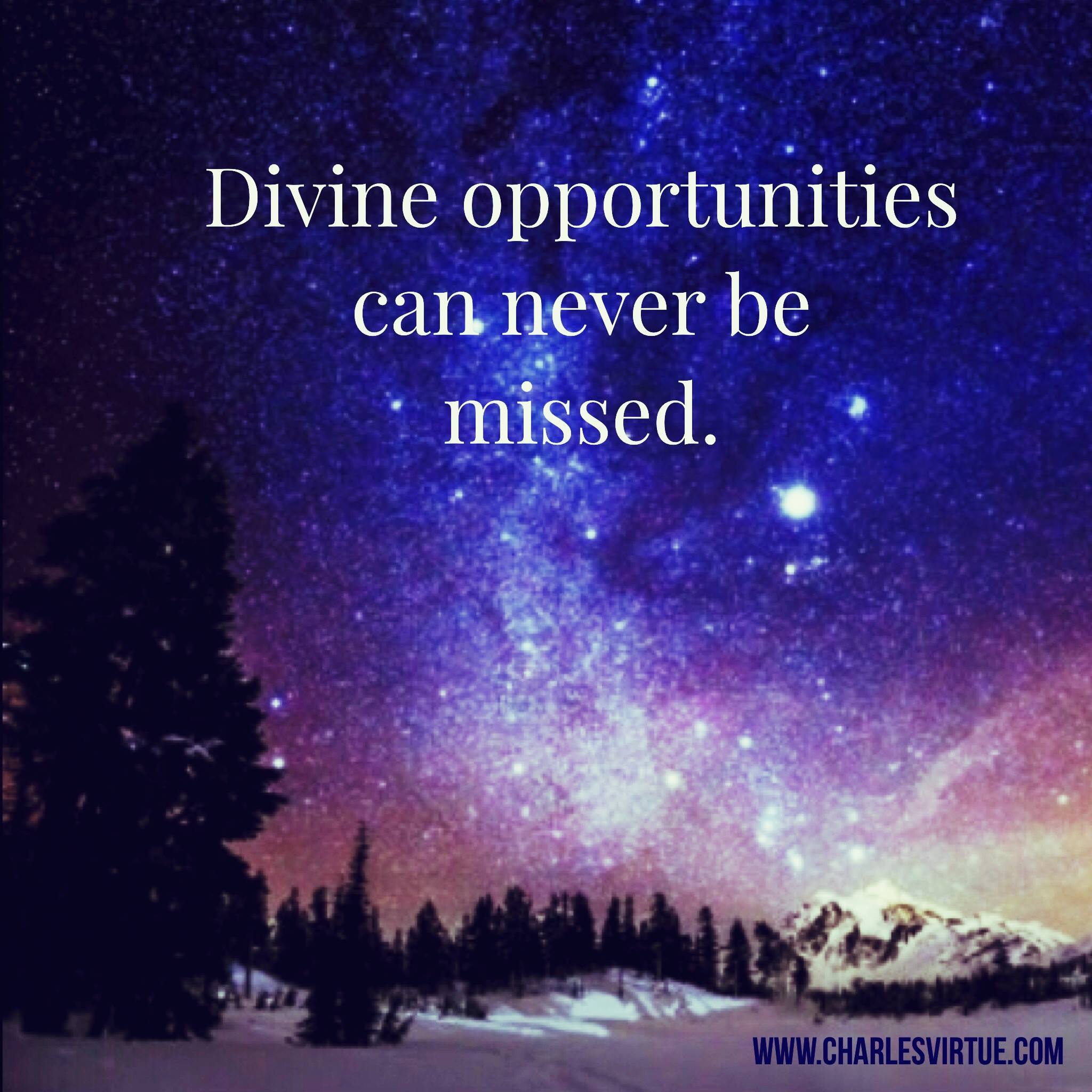 “Divine opportunities can never be missed（天の導きは見逃せるものではない）” by チャールズ・バーチュー