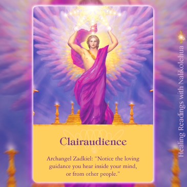 Clairaudience from Archangel Zadkiel of Archangel Oracle Cards