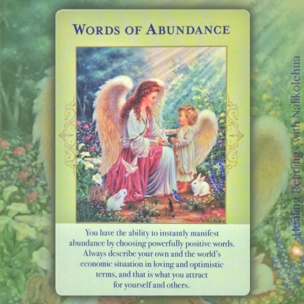 豊かさの言葉／Words of Abundance エンジェルオブアバンダンスオラクルカードより