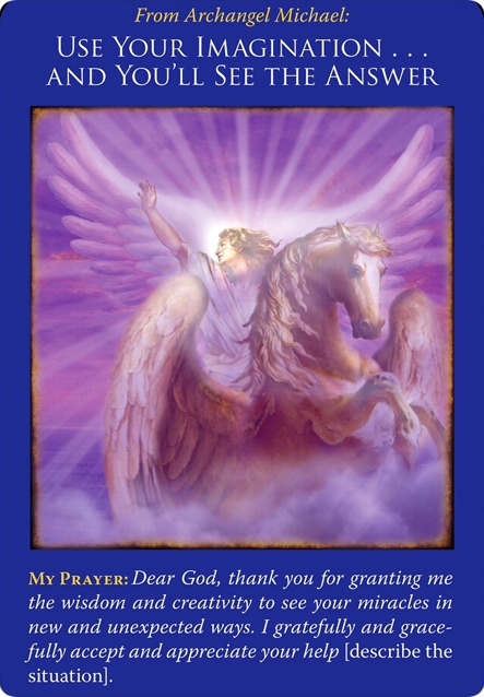 《想像力を働かせれば、答えに気づきます／Use Your Imagination...and You'll See the Answer》大天使ミカエルオラクルカードより