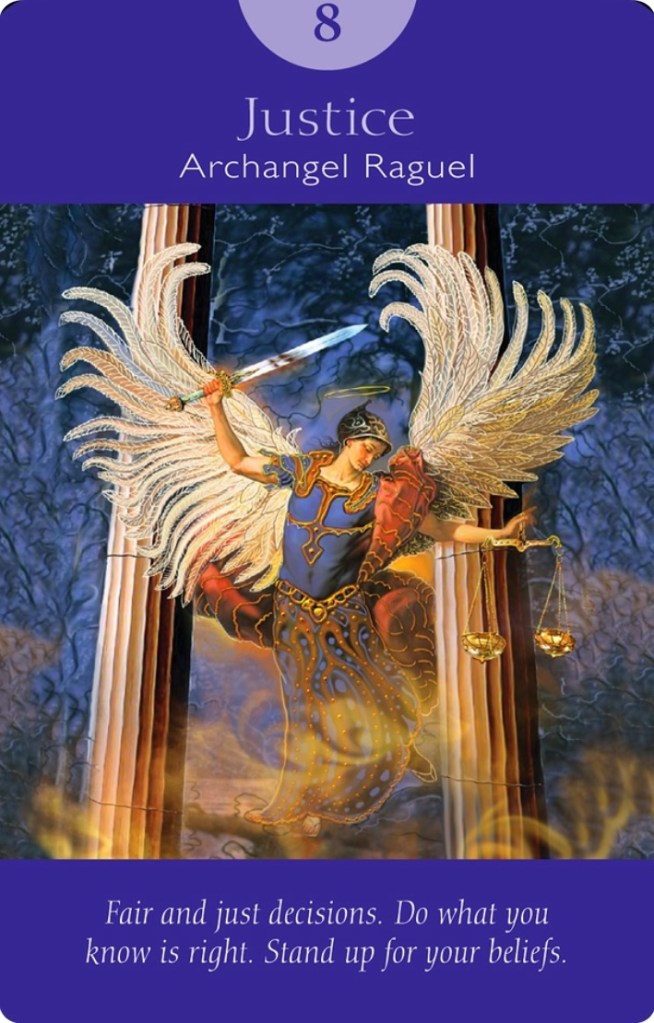 Justice from Archangel Raguel of Angel Tarot Cards